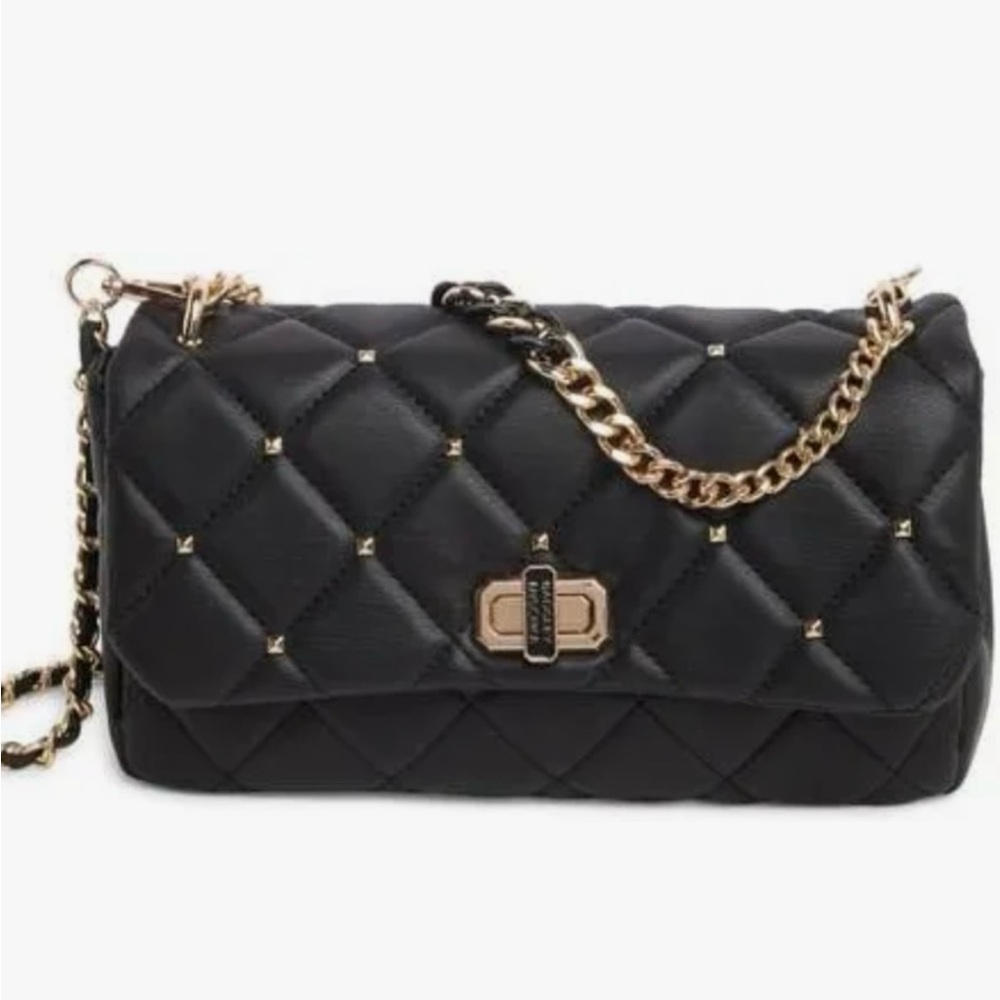 Badgley Mischka Black Quilted Chain Shoulder Bag